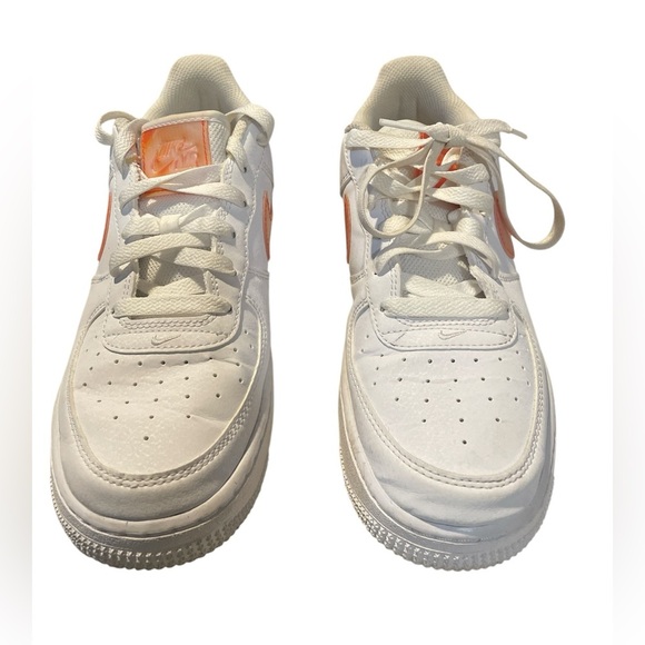 Nike Air Force 1’s White/Safety Orange - Picture 3 of 5